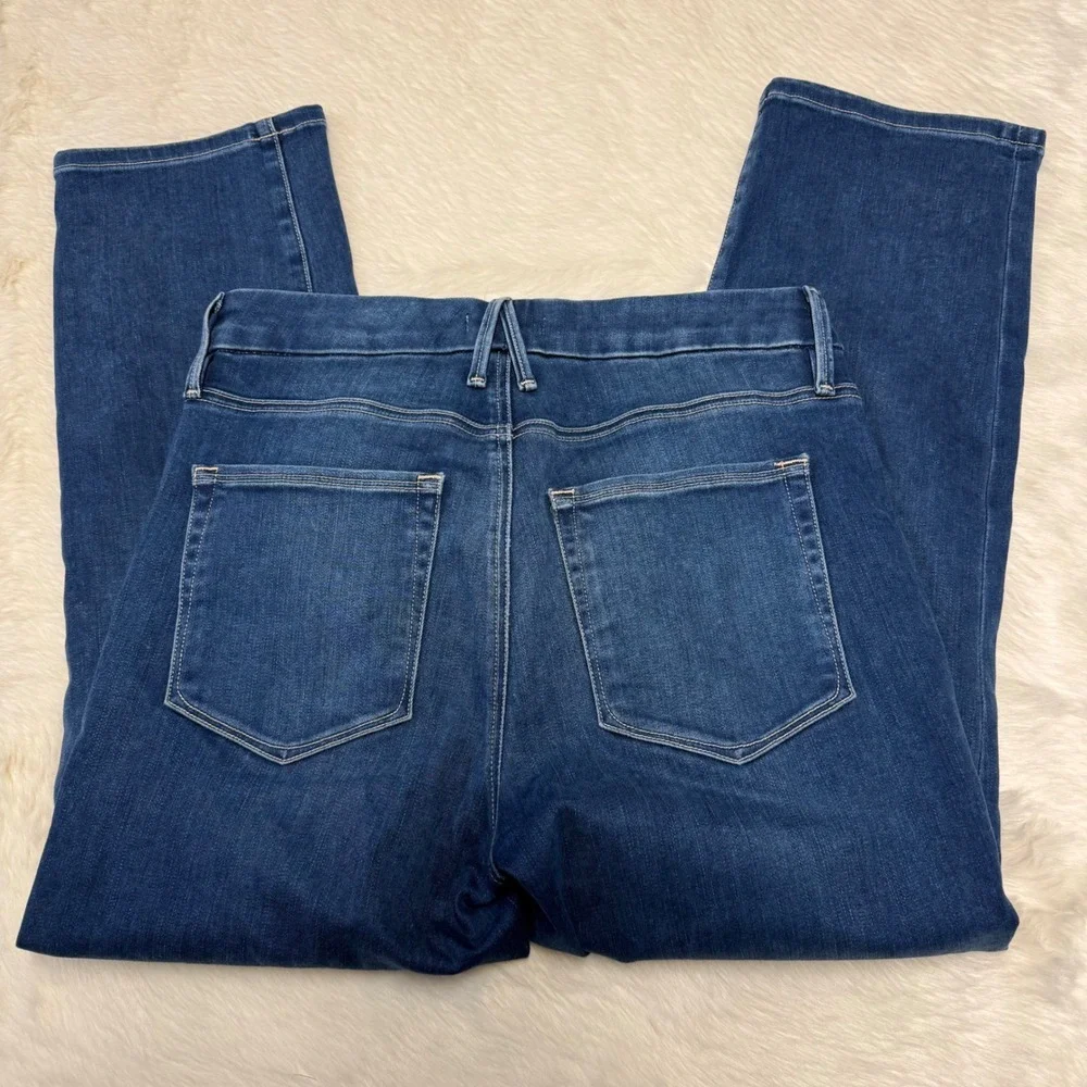 Good American‎ Good Straight Crop Jeans Blue 6/28 Medium Wash Denim Capsule